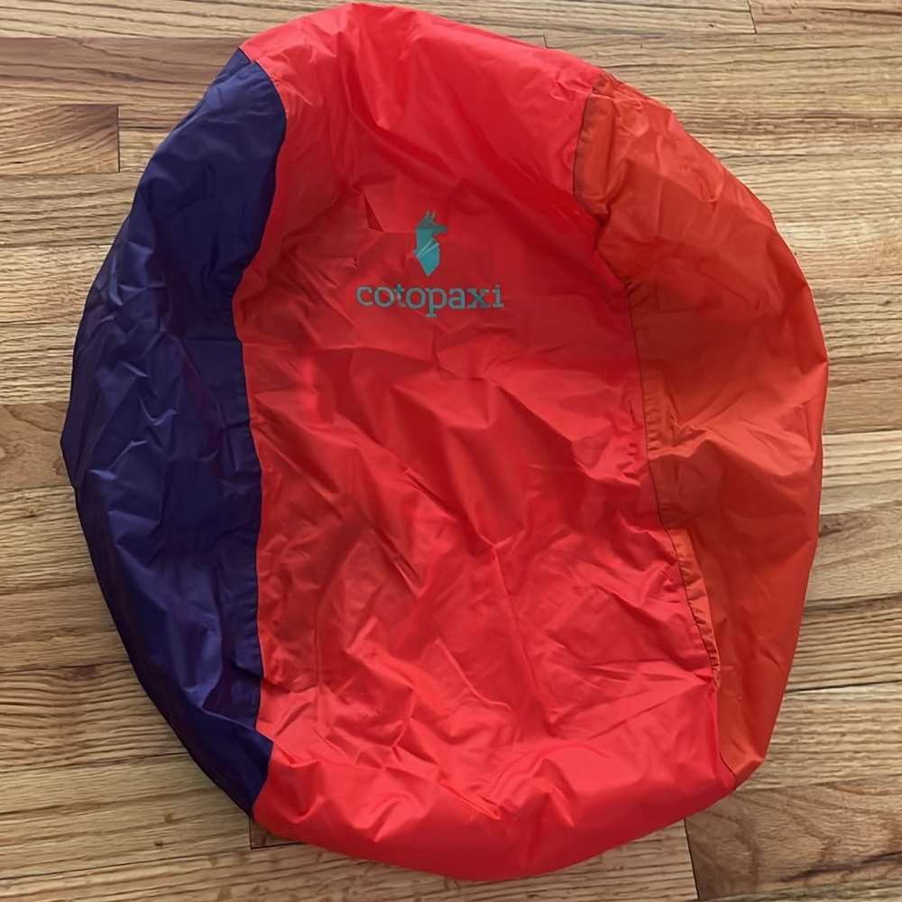 Cotopaxi Red and Purple Backpack Rain Cover